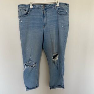 Abercrombie & Fitch Curve Love Distressed Crop Jeans